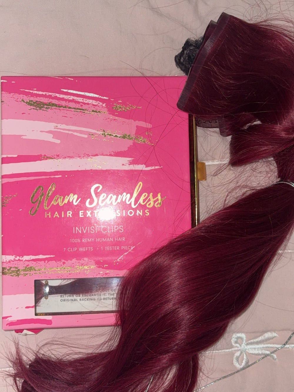 NEW Burgundy Clip-In Hair Extensions - 100% Remy Human Hair